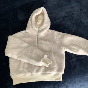 Lululemon Textured Fleece Half-Zip in White Opal